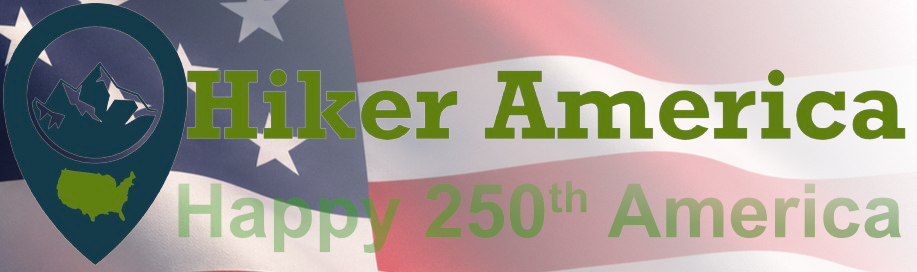 hiker america logo map with waypoint